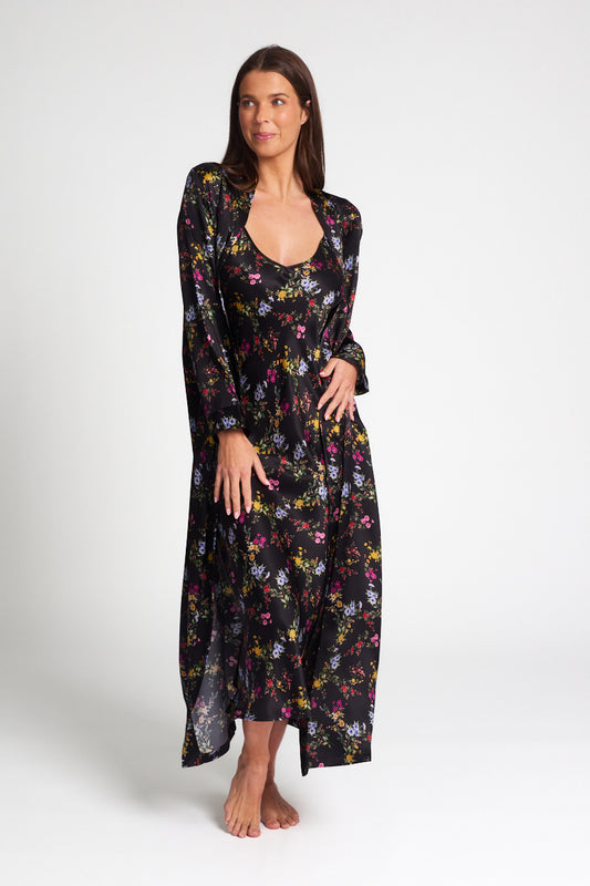 Silk Robe Midnight Garden