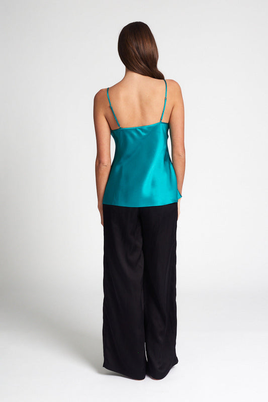 Strappy Silk Cami Peacock