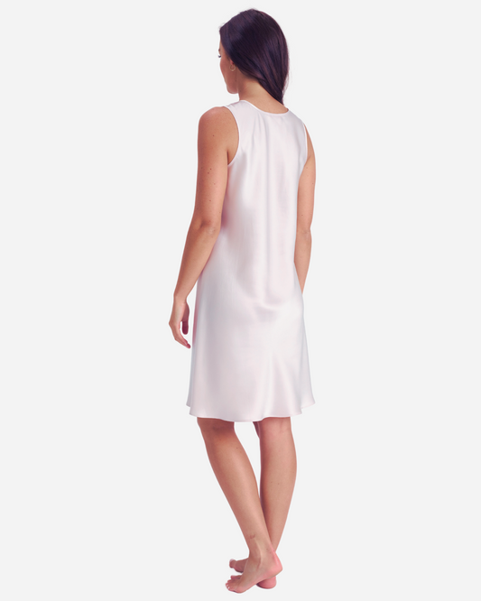 Mono Silk Short Nightdress Ivory