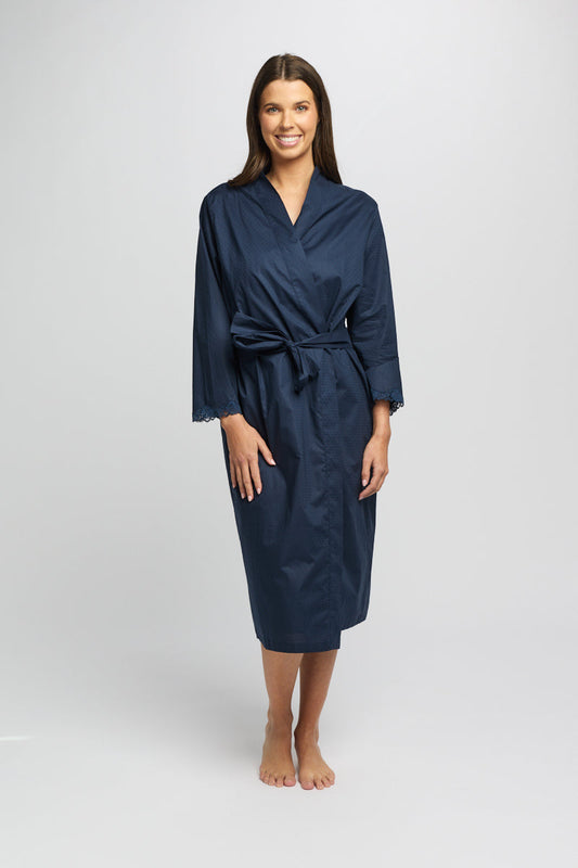 Cotton Spot Robe Navy LL874