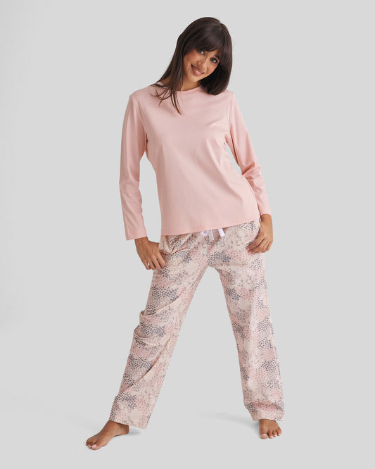 New Brushed Cotton PJ Pant Rosewater Garden