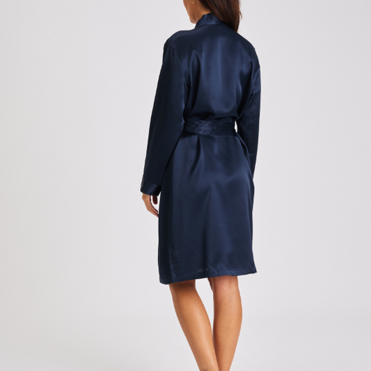 SILK ROBE ONGOING - NAVY LL508