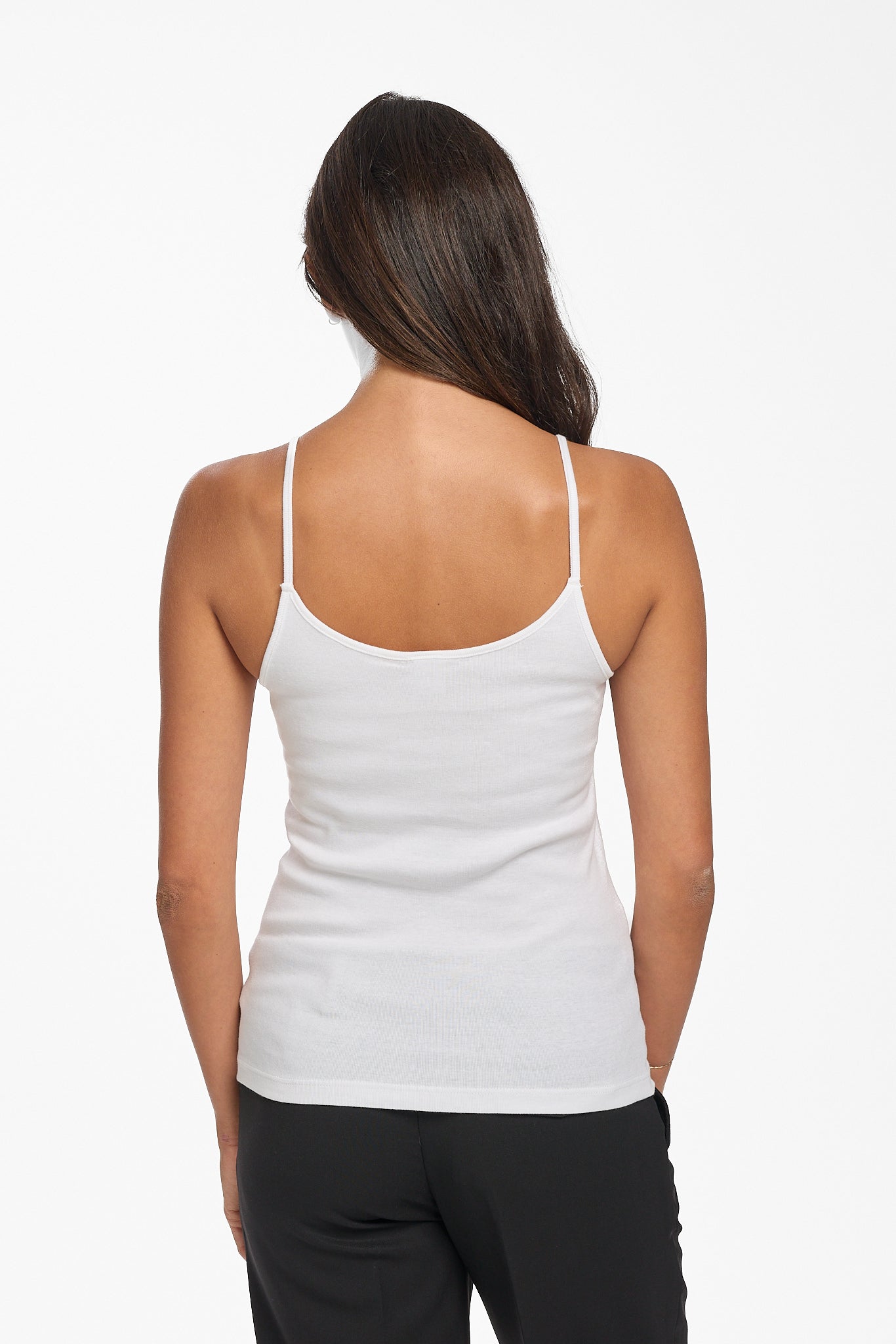 Australian Cotton Cami - Black & Ivory