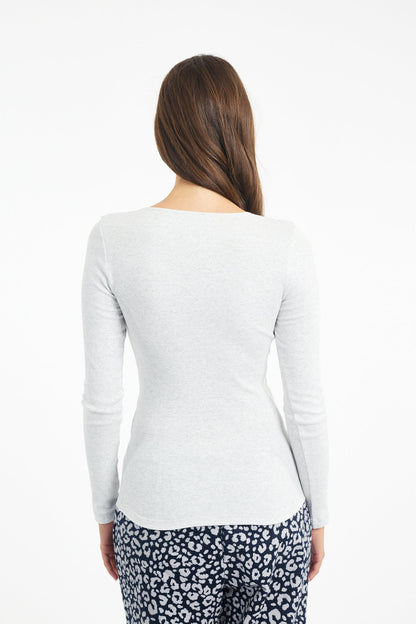 COTTON RIB WITH LACE ORDER FORM L/S TOP B4023