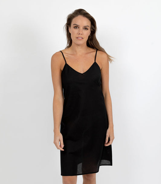 Cotton Voile Reversible Chemise - Black