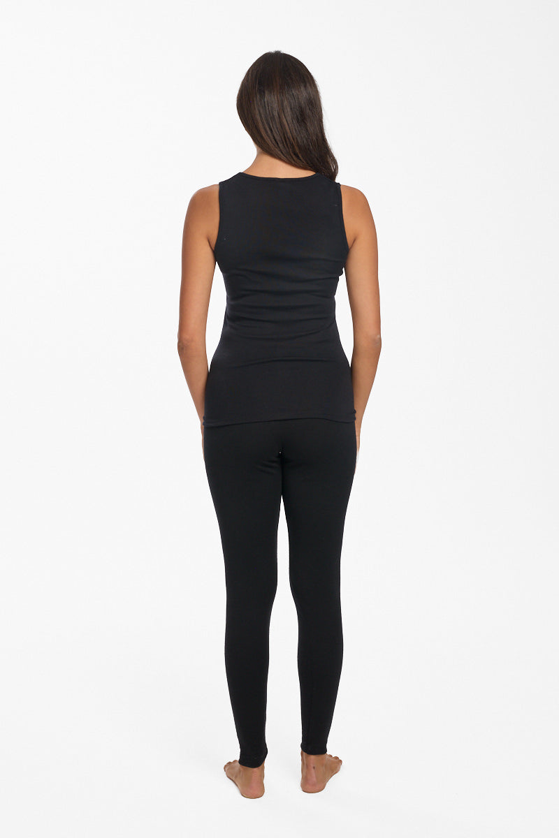 Pure Merino Wool 200gsm Vest -Black