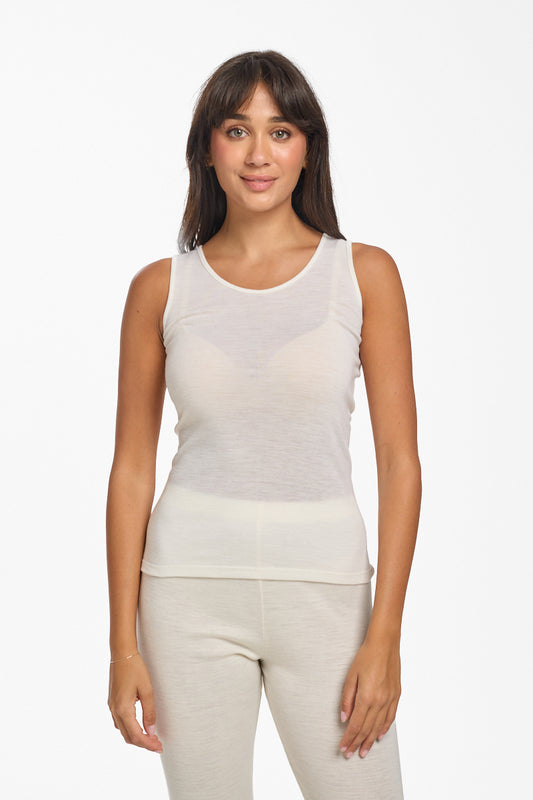 Pure Merino Wool 200gsm Vest - Ivory