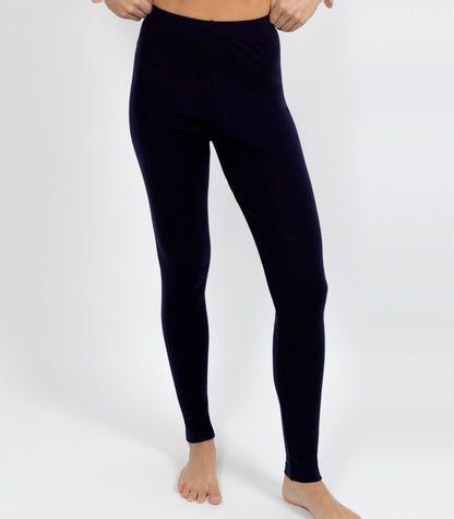 Pure Merino Wool 200gsm Legging - Ivory/Black