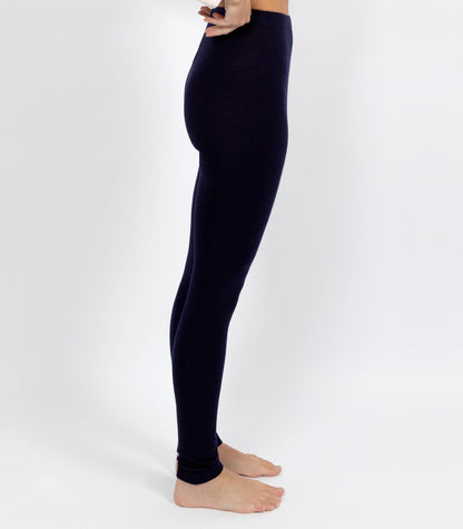 Pure Merino Wool 200gsm Legging - Ivory/Black