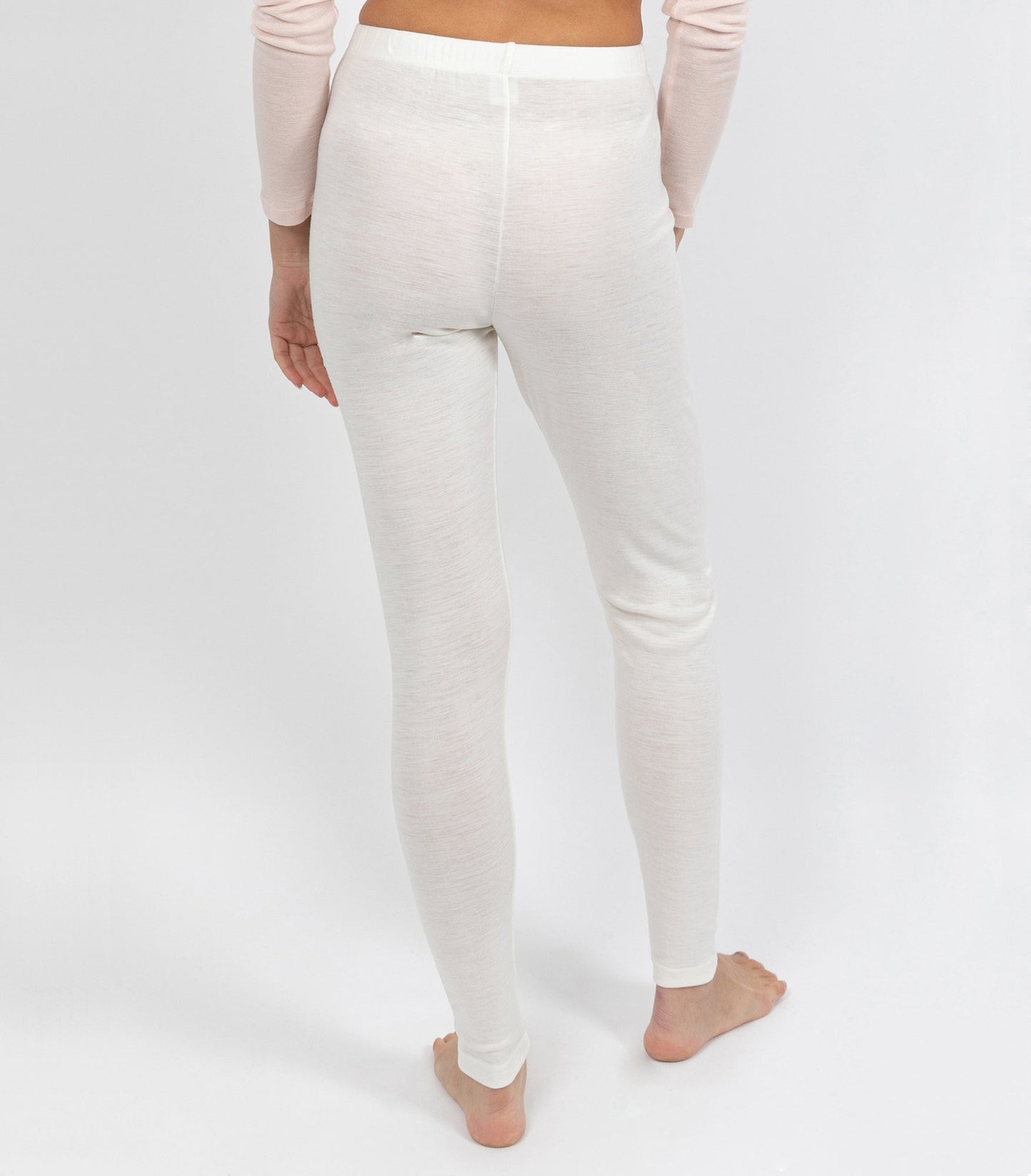 Pure Merino Wool 200gsm Legging - Ivory/Black