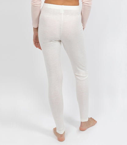 Pure Merino Wool 200gsm Legging - Ivory/Black