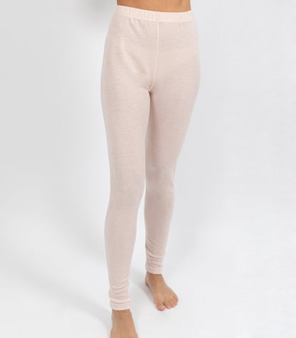 Pure Merino Wool 200gsm Legging - Ivory/Black
