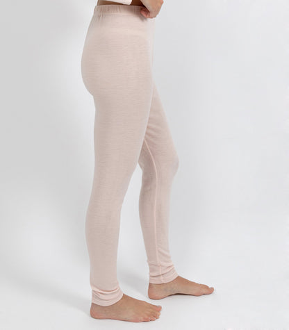 Pure Merino Wool 200gsm Legging - Ivory/Black