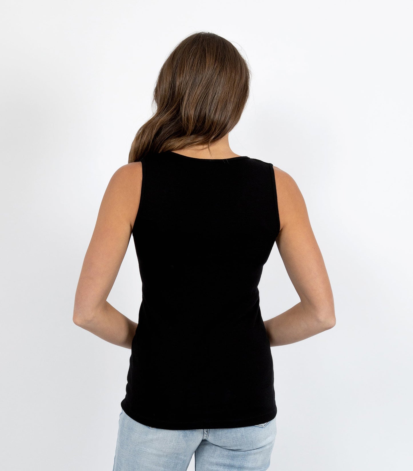 Pure Merino Wool 200gsm Vest with Motif Black/Ivory