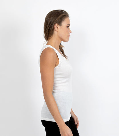 Pure Merino Wool 200gsm Vest with Motif Black/Ivory