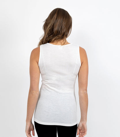 Pure Merino Wool 200gsm Vest with Motif Black/Ivory