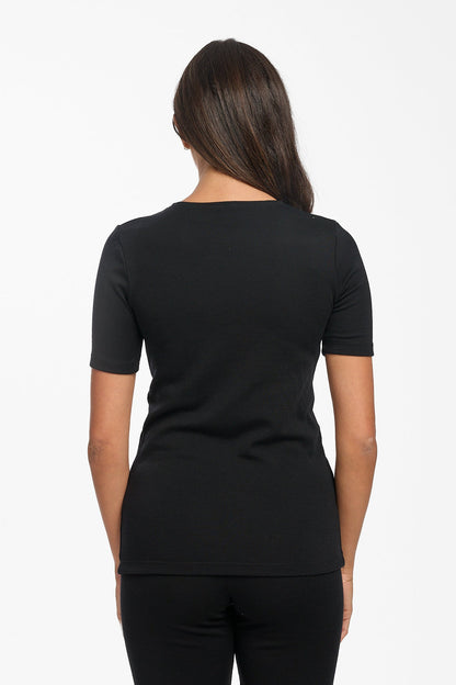 Ultra Warm Pure Merino Wool 240gsm Short Sleeve Black