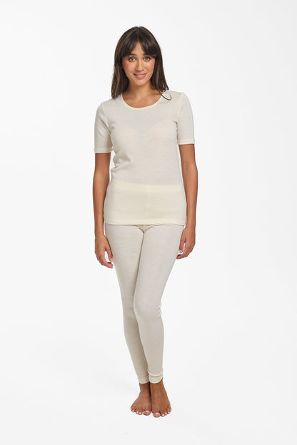 Ultra Warm Pure Merino Wool 240gsm Short Sleeve Ivory