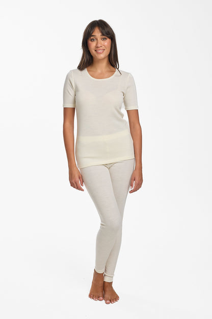 Ultra Warm Pure Merino Wool 240gsm Short Sleeve Ivory