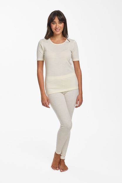 Ultra Warm Pure Merino Wool 240gsm Short Sleeve Ivory