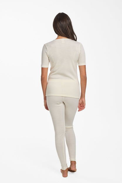 Ultra Warm Pure Merino Wool 240gsm Short Sleeve Ivory