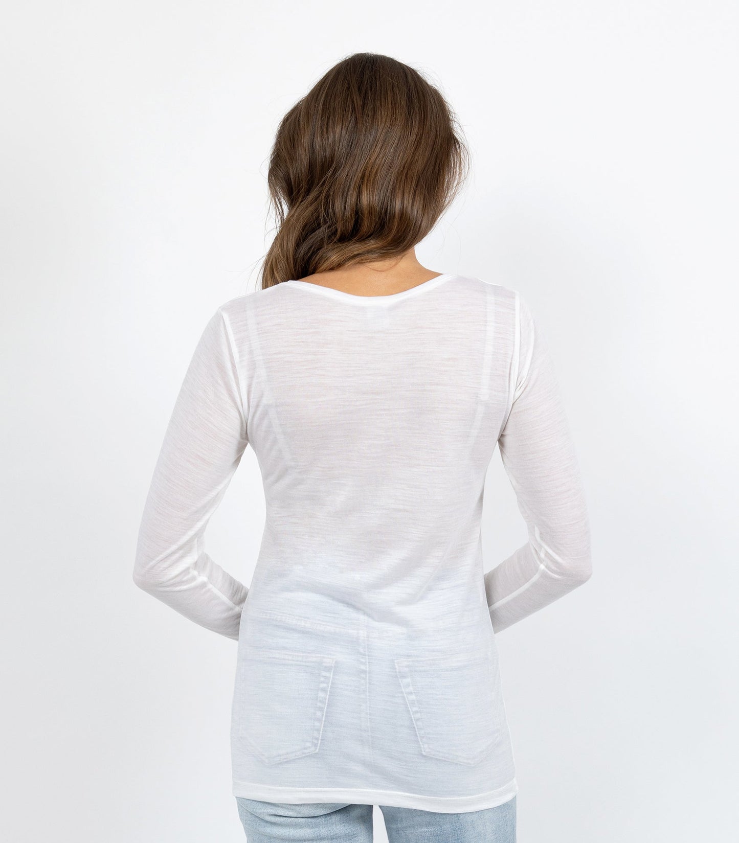 E Wool Long Sleeve Top - Ivory