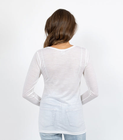 E Wool Long Sleeve Top - Ivory