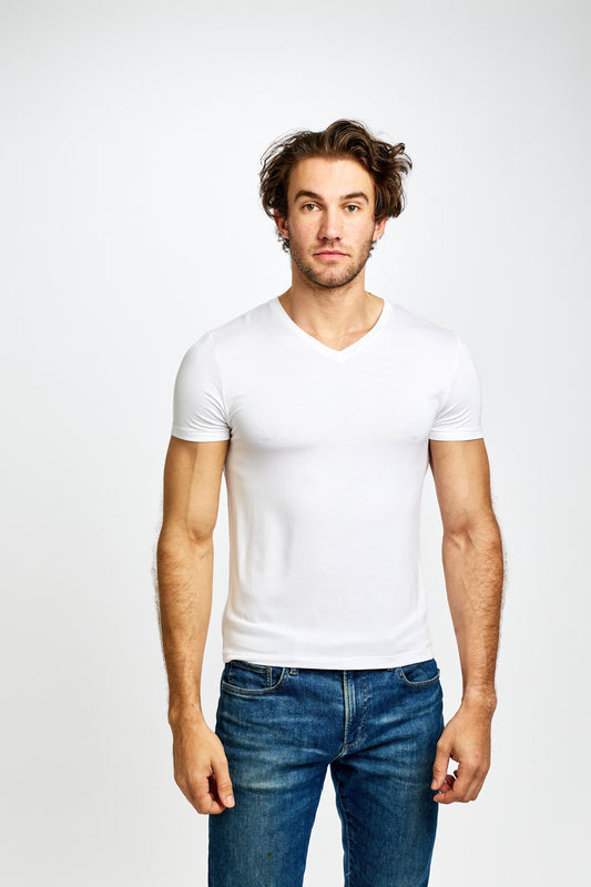 Mens Bamboo V Neck Tee