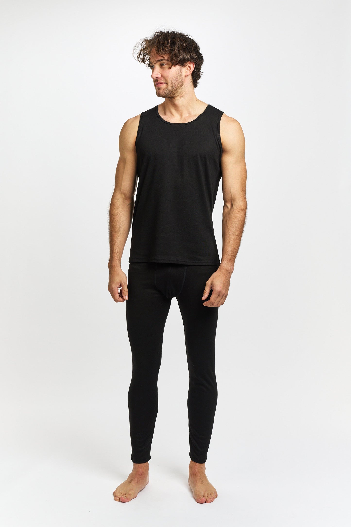Mens Interlock Long John - Black