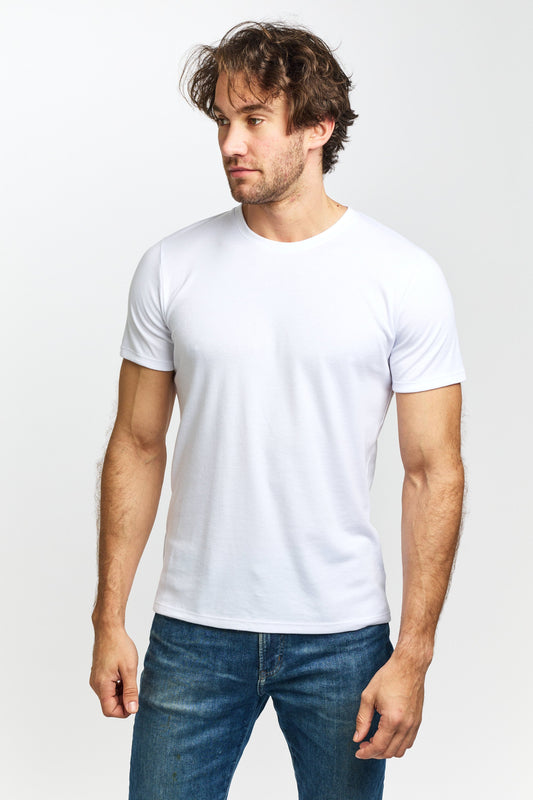 Mens Interlock Thermal Short Sleeve - White