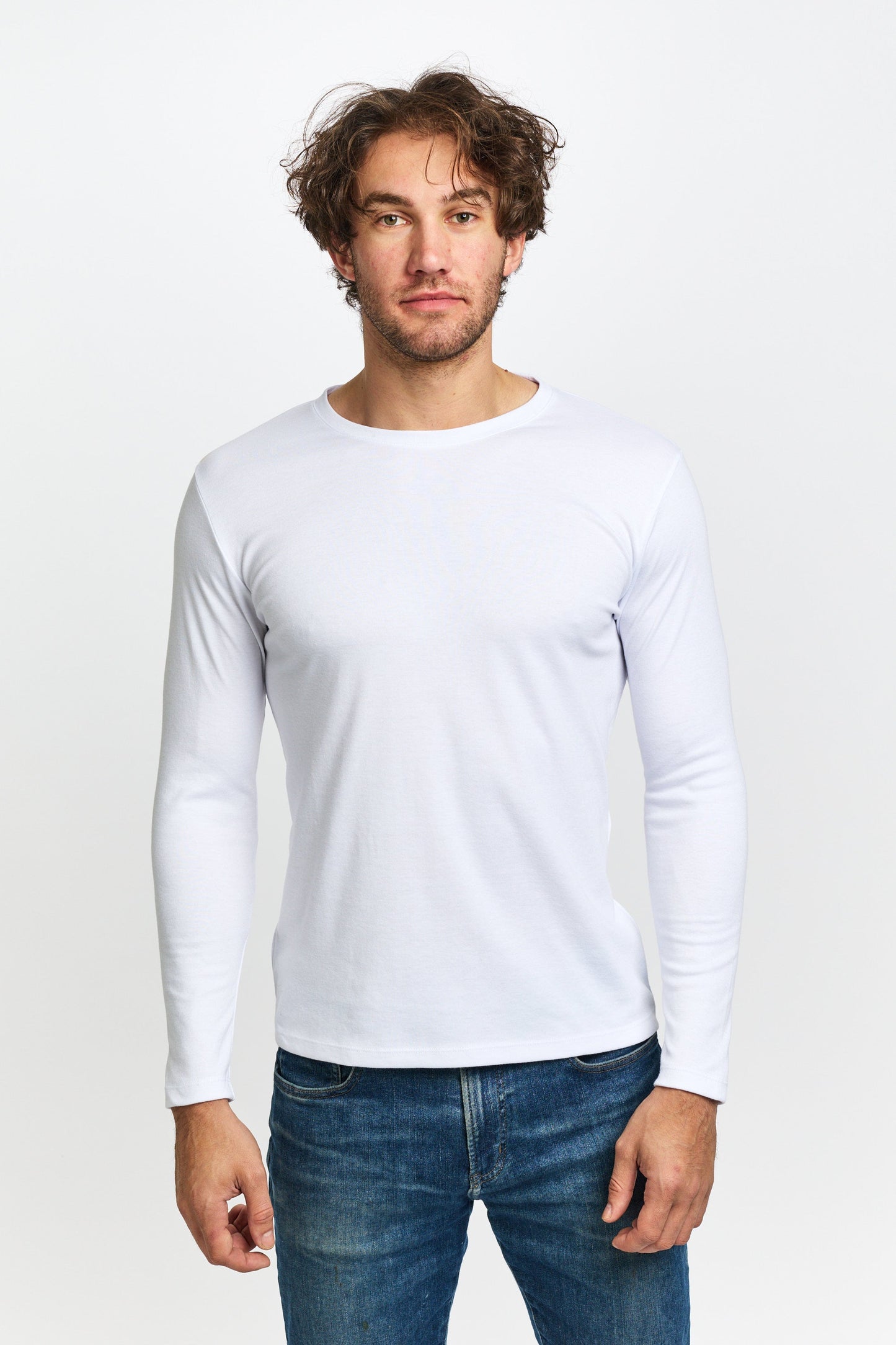 Mens Interlock Thermal Long Sleeve - White