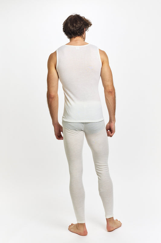 Thermal Underwear Mens Pure Merino Wool Long John - Ivory
