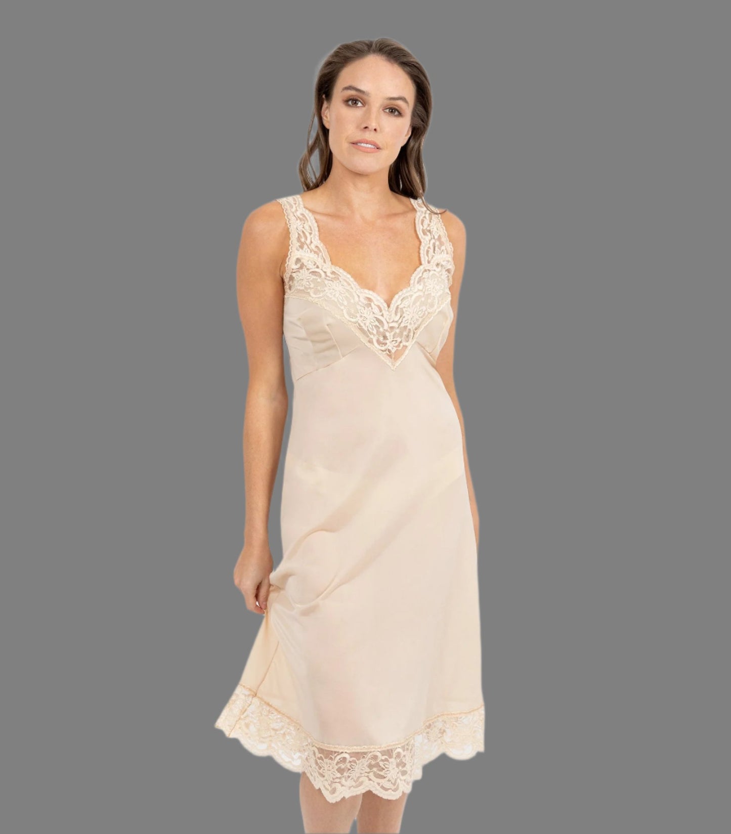 Matt Tricot Full Slip Built up Shoulders - Black