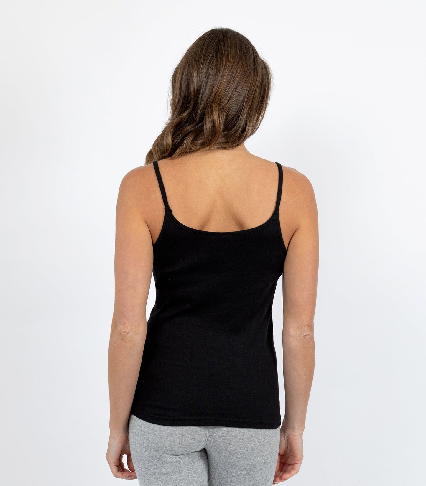 Australian Cotton Cami - Black & Ivory