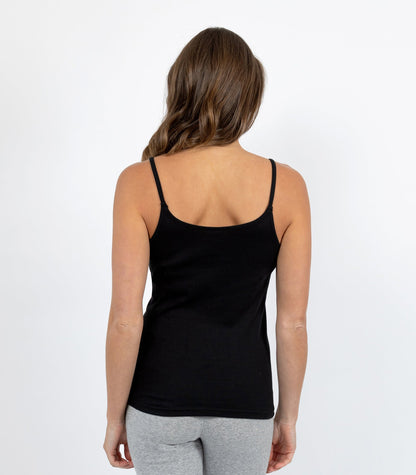 Australian Cotton Cami - Black & Ivory