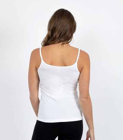 Australian Cotton Cami - Black & Ivory