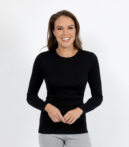Soft Australian Cotton Long Sleeve Black
