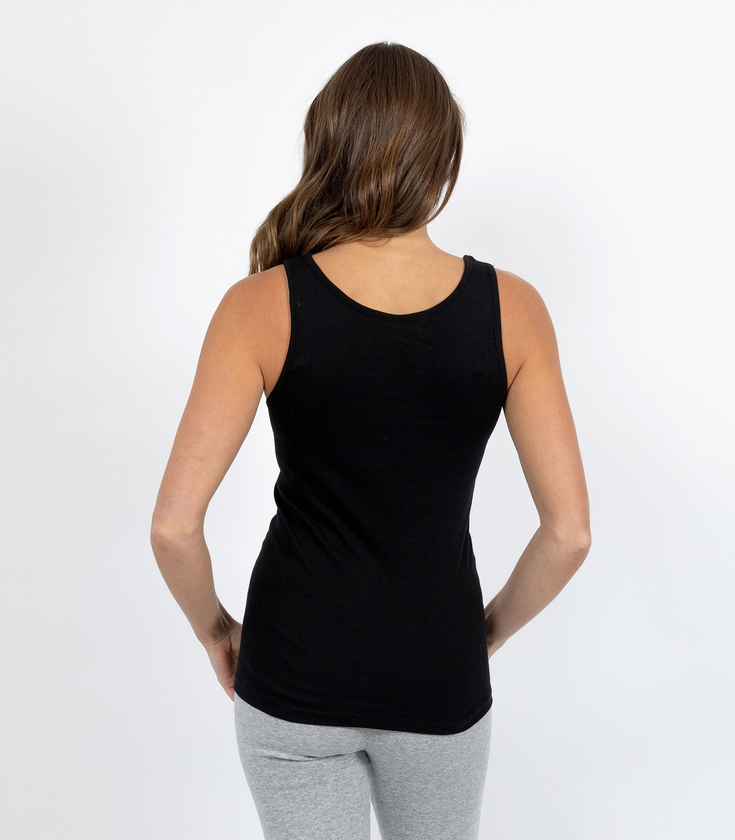 Soft Australian Cotton Tank- Black & white B4012A