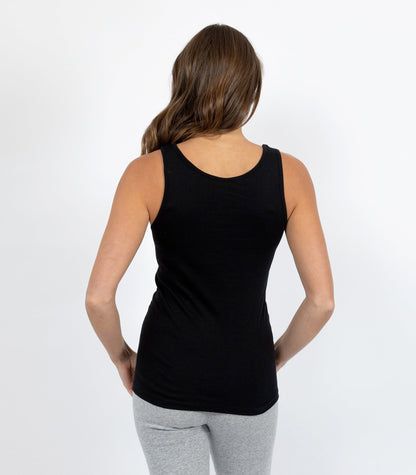 Soft Australian Cotton Tank- Black & white B4012A