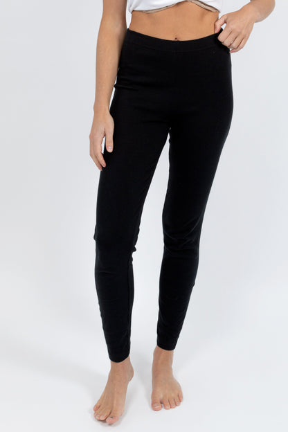 Soft Australian Cotton Leggings - Black
