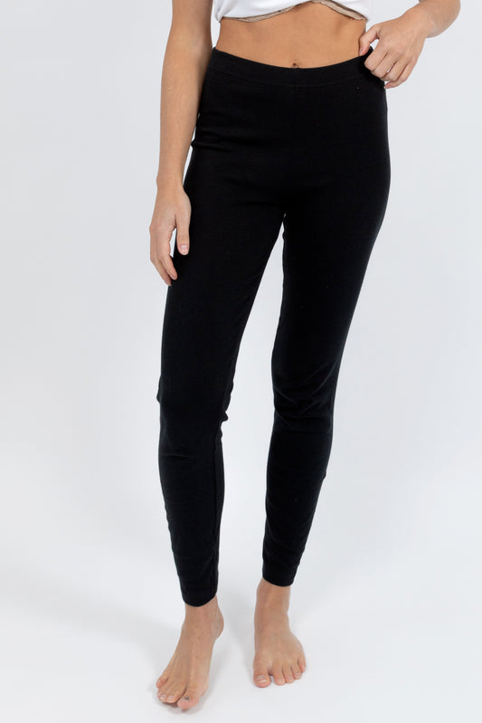 Soft Australian Cotton Leggings - Black