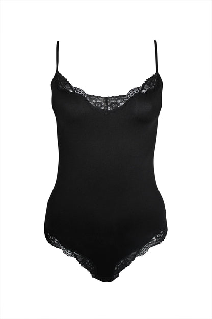 Classic Lace Bodysuit Black