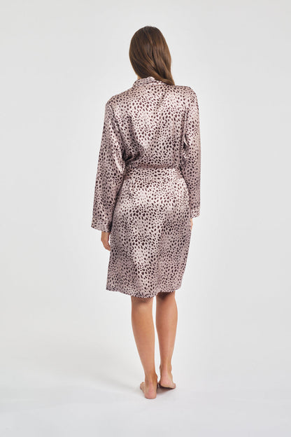 Silk Robe Mid Length - Leopard* Special