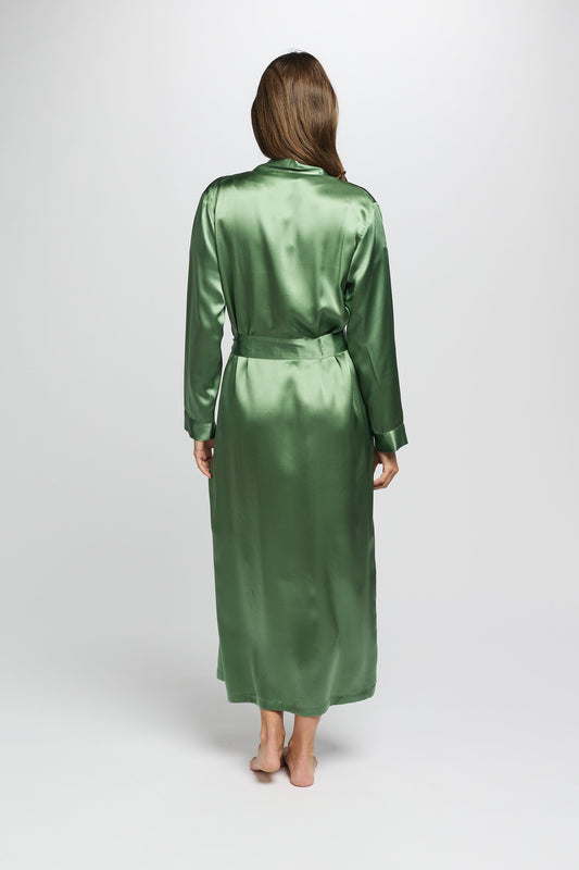 Long Silk Robe Basil