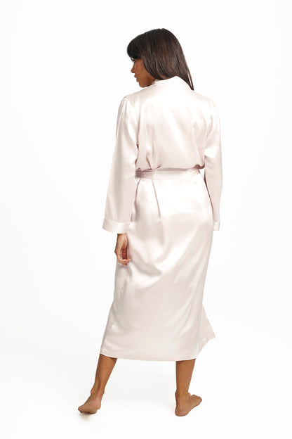Silk Long Robe Blush