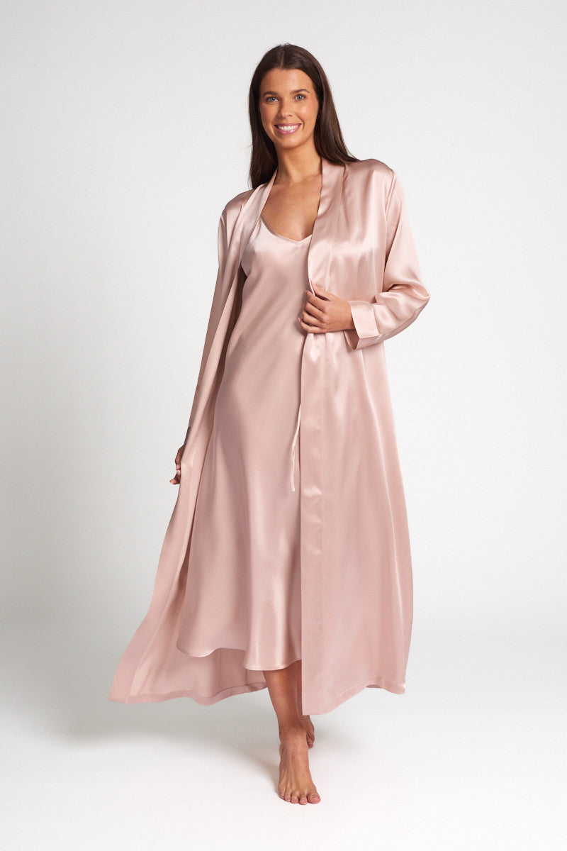 SILK ROBES LONG LL509 DUSK PINK