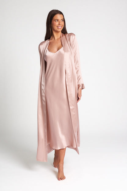 SILK ROBES LONG LL509 DUSK PINK