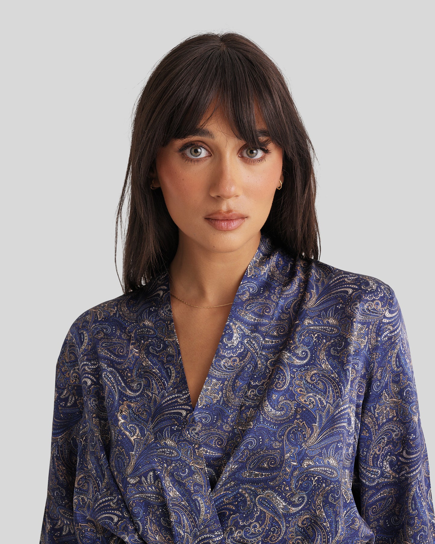 New Silk Long Robe Paisley