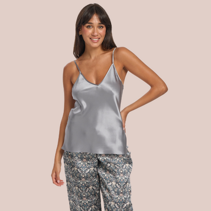 Strappy Silk Cami Pewter