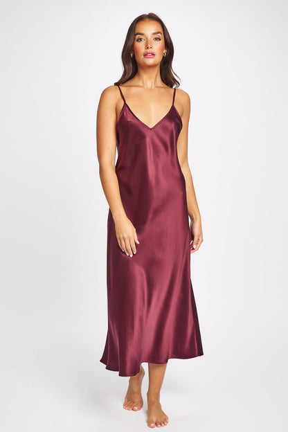 Silk Chemise 3/4 Length - Garnett* Special